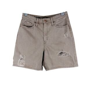 Wild Fable Tan Distressed Jean Highest Rise Bermuda Cotton Casual Outdoor Shorts